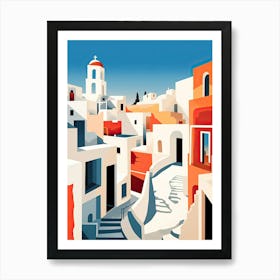 Santorini, Greece, Bold Outlines 3 Poster