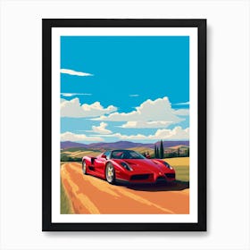 A Ferrari Enzo In The Tuscany Italy Illustration 4 Art Print