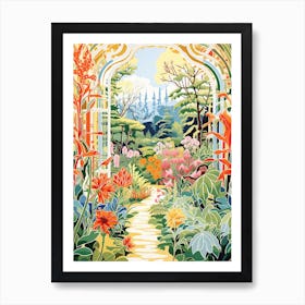Giverny Gardens France Modern Illustration  Art Print