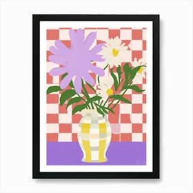 Wild Flowers Lilac Tones In Vase 4 Art Print