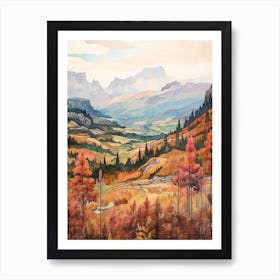 Autumn National Park Painting Dolomiti Bellunesi National Park Italy 1 Art Print