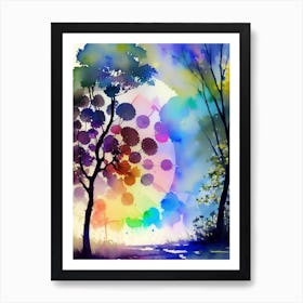 Watercolor Of Trees 7 Art Print