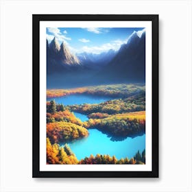 Lake In Autumn Art Print