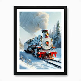 Christmas Train Art Print