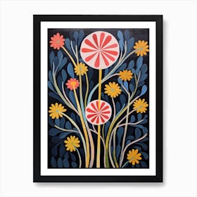 Flax Flower 1 Hilma Af Klint Inspired Flower Illustration Art Print