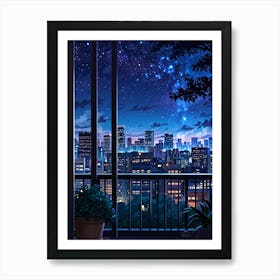 Night Sky Anime aesthetic 43 Art Print