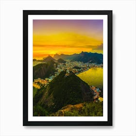 Rio De Janeiro, Brazil at Sunset Art Print