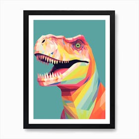 Colourful Dinosaur Carcharodontosaurus 1 Art Print