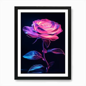 Neon Rose 1 Art Print