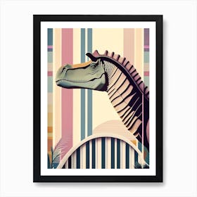 Tsintaosaurus Pastel Dinosaur Art Print