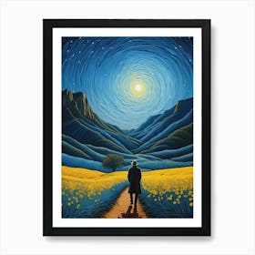 A Man Stands In The Wilderness Vincent Van Gogh Painting (20) Art Print