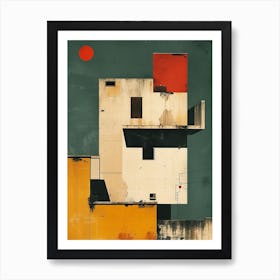 Japandi Cubist FusionHouses' Art Print