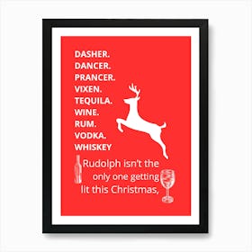 Rudolph The Red Nosed Reindeer Art Print