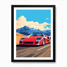 A Ferrari F40 In The The Great Alpine Road Australia 1 Art Print