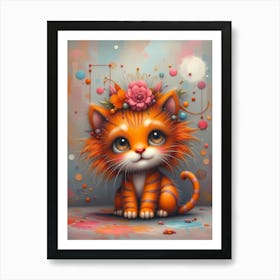 Flora the Fanciful Tiger: A Cute Tiger Girl Artwork For Kids Art Print