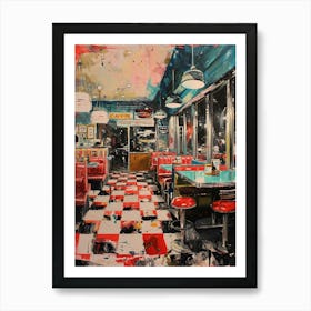 Kitsch Retro Diner Brushstrokes Art Print