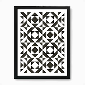 Abstract Black And White Geometric Pattern Art Print