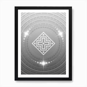 Geometric Glyph in White and Silver with Sparkle Array n.0097 Art Print