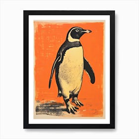 Penguin, Woodblock Animal Drawing 4 Art Print