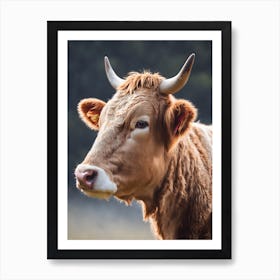 Cow With Horns 2 Art Print