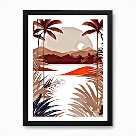Palm Trees At Sunset 1 Art Print