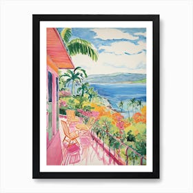 Four Seasons Resort Maui At Wailea   Maui, Hawaii   Resort Storybook Illustration 1 Art Print