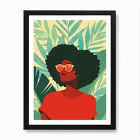 Afro Girl With Sunglasses 1 Art Print