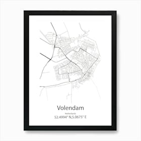 Volendam,Netherlands Minimalist Map Poster