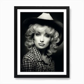 Black And White Dolly Parton Art Print