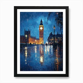 Fantasy Rainy Night In London 15 Art Print