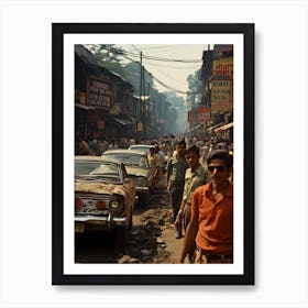 Street Scene In Kolkata Art Print