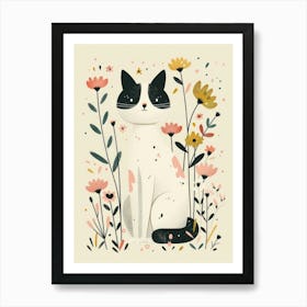 Cat In Flowers 7 Art Print