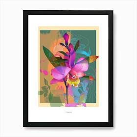 Freesia 2 Neon Flower Collage Poster Art Print