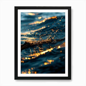 Water Splashes At Sunset Art Print