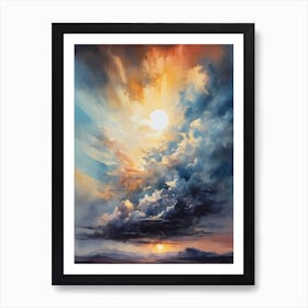 Abstract Glitch Clouds Sky (42) Art Print