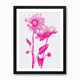 Hot Pink Sunflower 2 Art Print