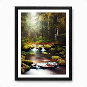 Stream In The Forest 6 Art Print