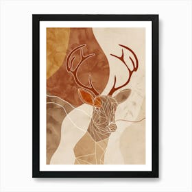 Abstract Deer Canvas Print Art Print