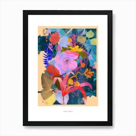 Coral Bells 4 Neon Flower Collage Poster Art Print