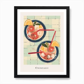 Cocktails Tile Poster 2 Art Print