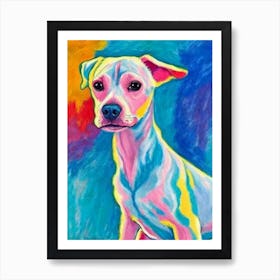 American Hairless Terrier Fauvist Style Dog Art Print