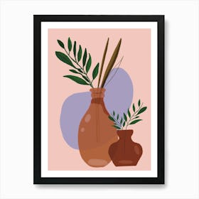 Boho Vase ,floral,botanical Art Print