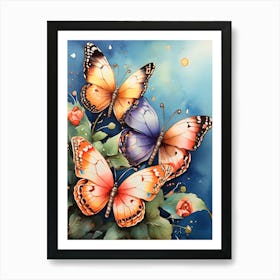 Watercolor Butterfly Painting Art Print