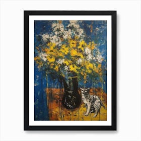 Delphinium With A Cat 2 Abstract Expressionism  Poster