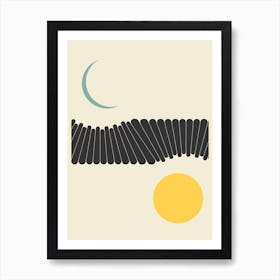 Moon Wall Sun Abstract Minimal Art Print