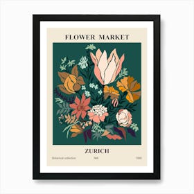 Flower Market Botanical Zurich Art Print