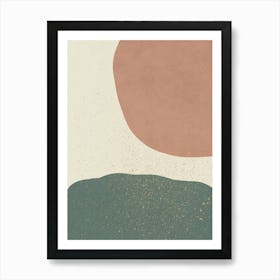 Painted Abstract Minimal Shapes Terra Green Art Print