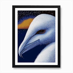 Albatross Pointillism Bird Art Print