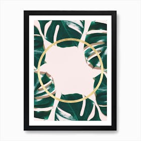 Floral geometry and gold 1 Art Print