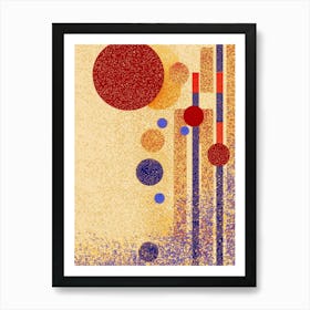 illustration featuring large and small circles 3 Art Print